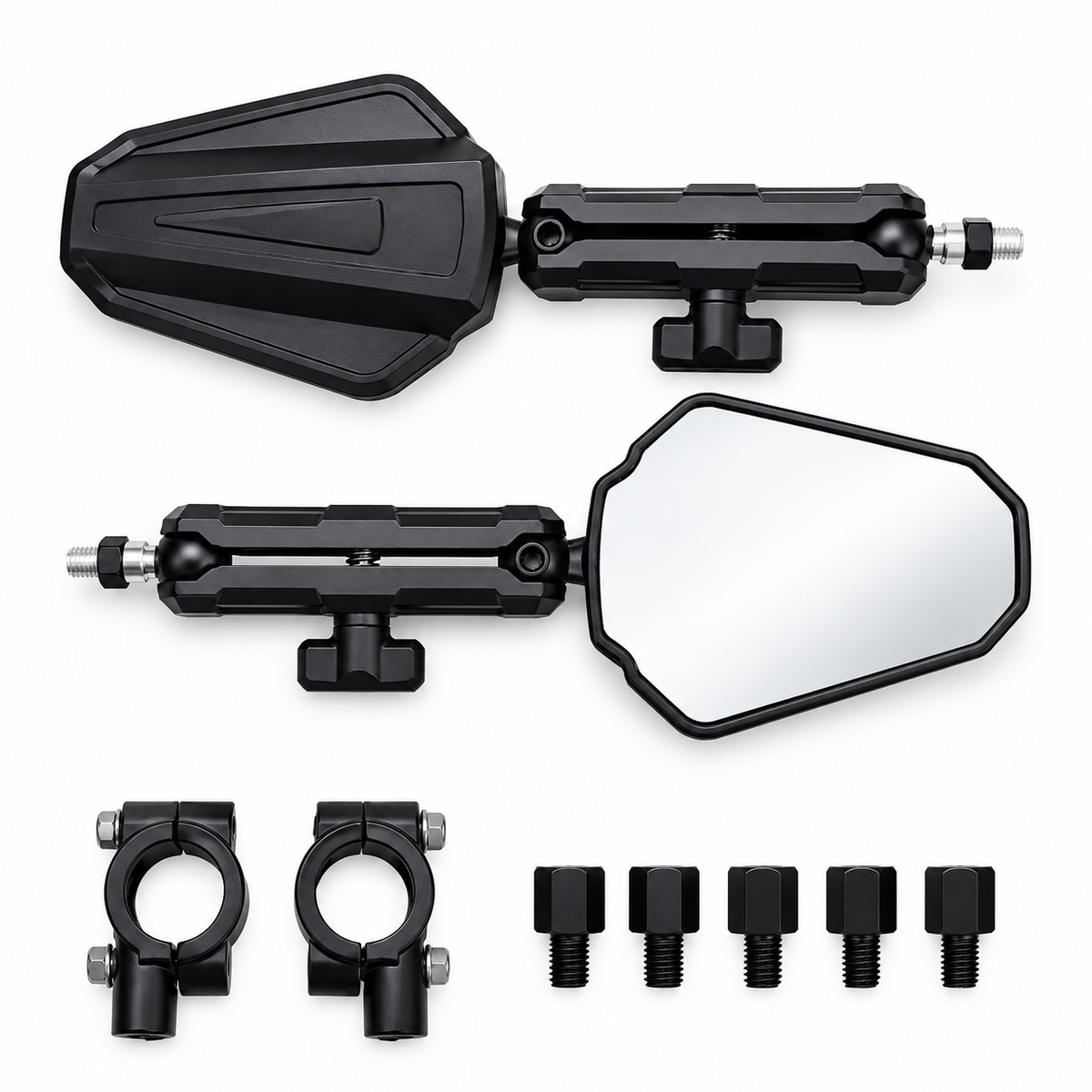 Espejos Abatibles Moto Enduro Base Metalica Universal