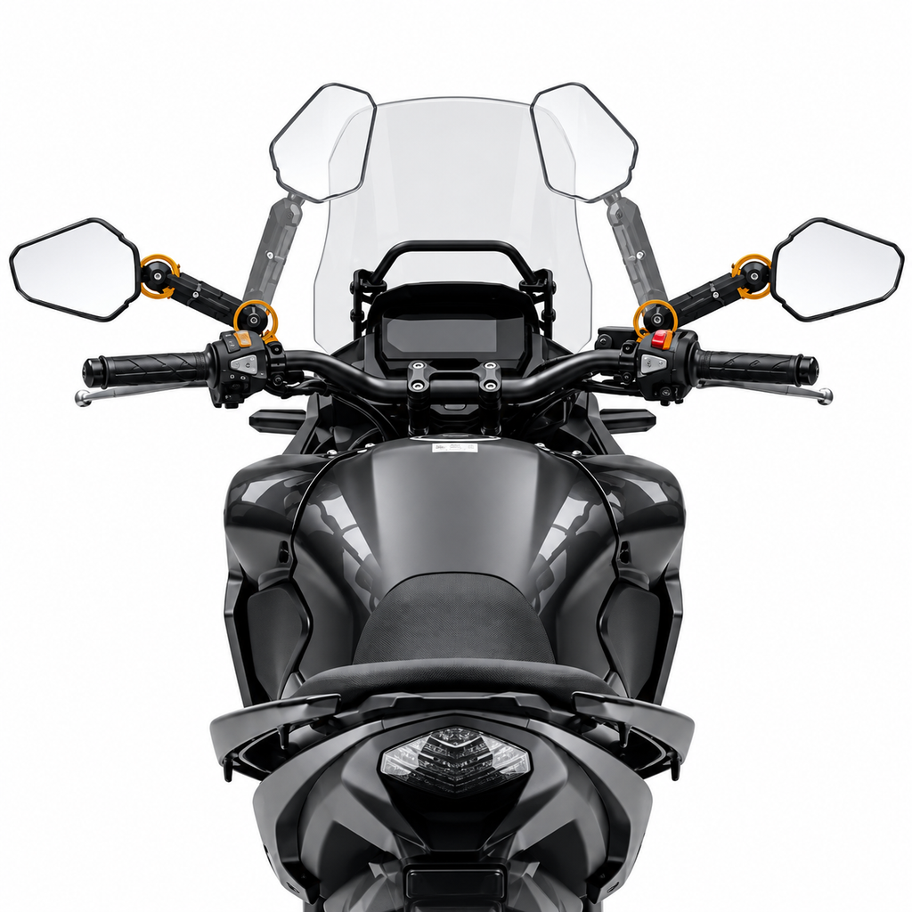 Espejos Abatibles Moto Enduro Base Metalica Universal