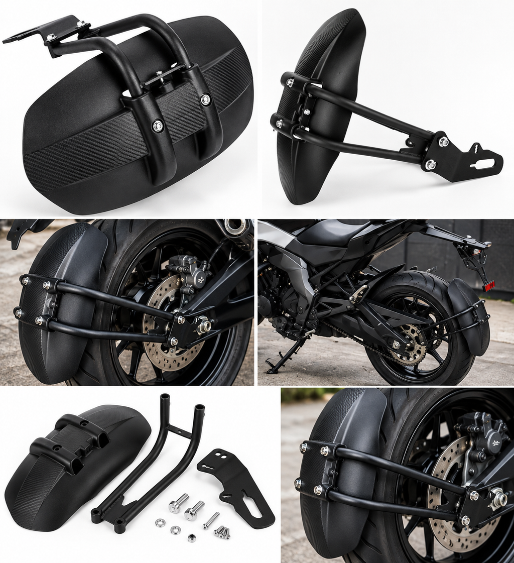Guardabarro Universal Monobrazo Negro para Moto