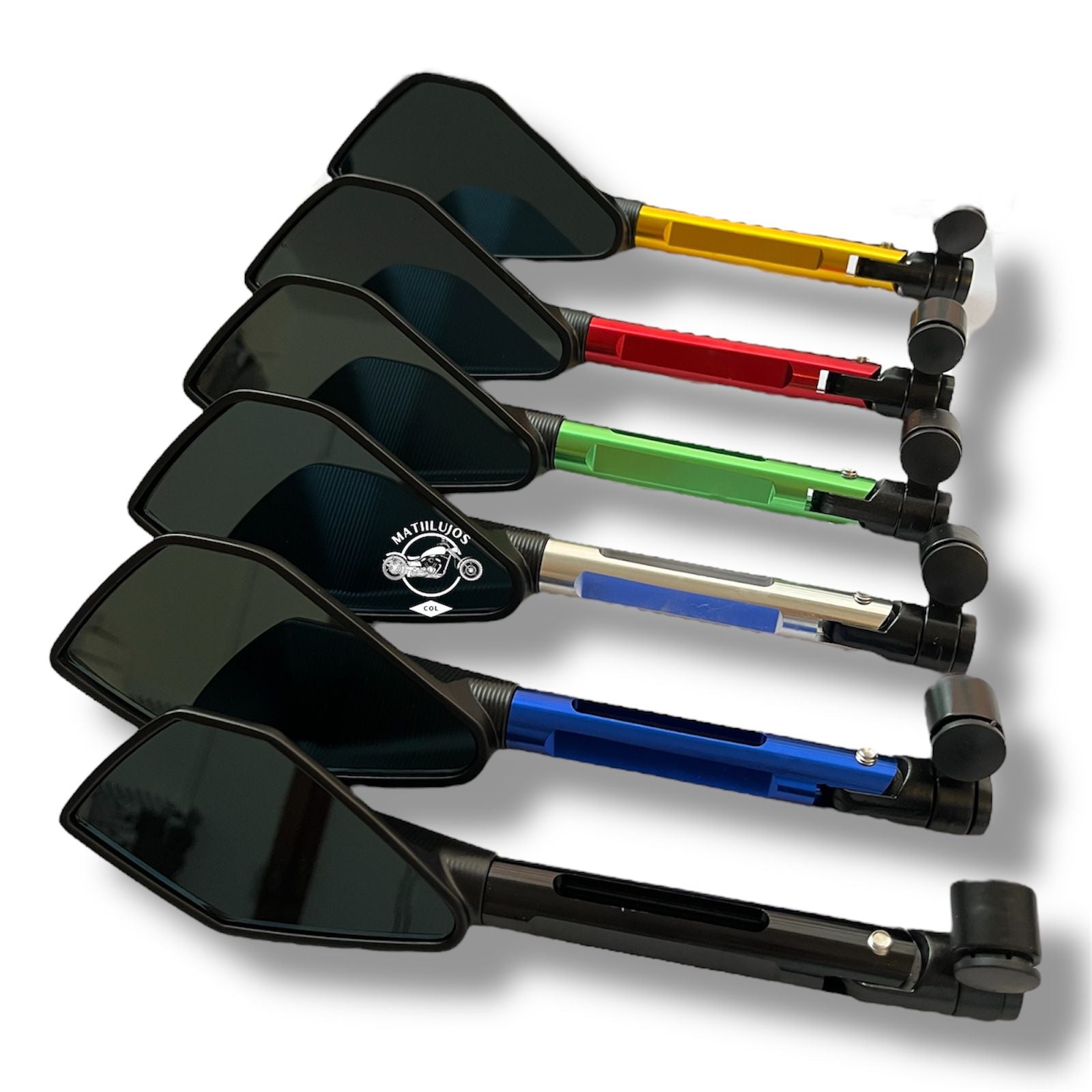 Espejos Tipo Rizoma 5 Puntas Vidrio Azul