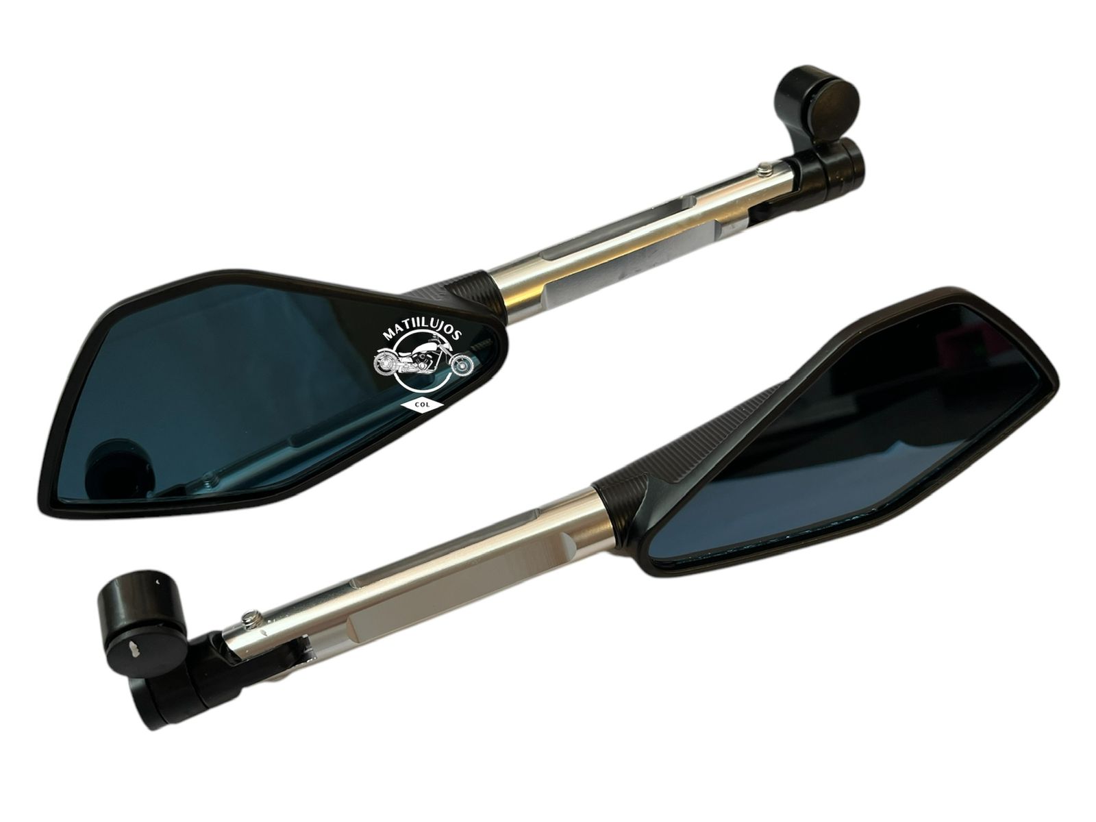 Espejos Tipo Rizoma 5 Puntas Vidrio Azul